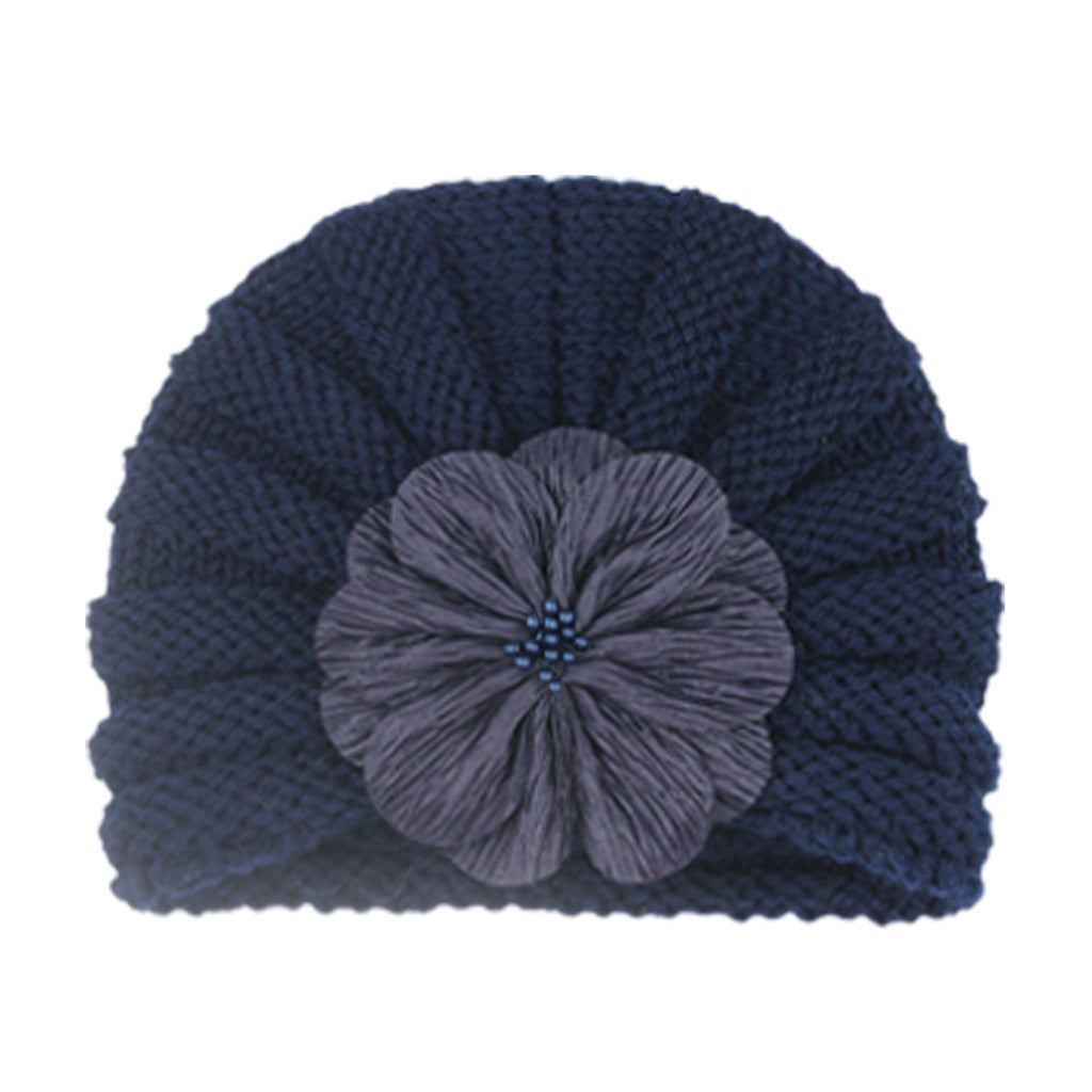 Children's Warm Knitted Hat Fashion Match Flower Kids' Headwear