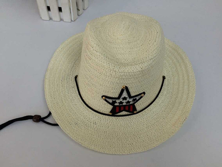 Children's Summer Korean Style Western Cowboy Hat Straw Boys Kids' Headwear