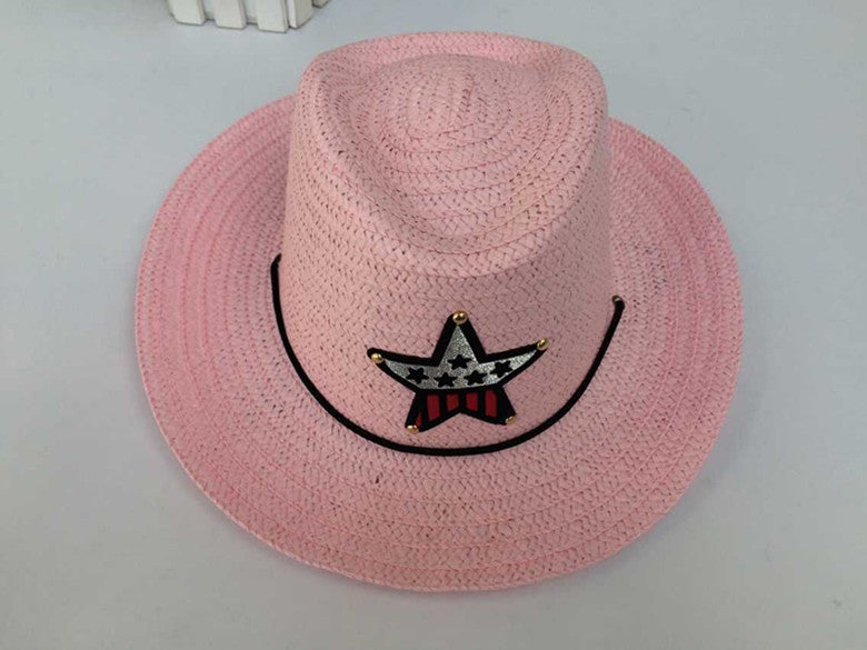 Children's Summer Korean Style Western Cowboy Hat Straw Boys Kids' Headwear