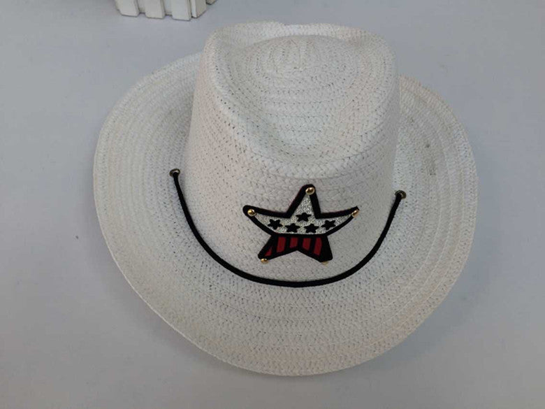 Children's Summer Korean Style Western Cowboy Hat Straw Boys Kids' Headwear