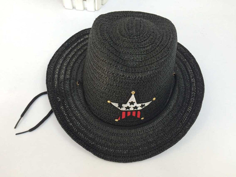 Children's Summer Korean Style Western Cowboy Hat Straw Boys Kids' Headwear