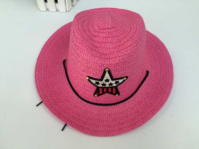 Children's Summer Korean Style Western Cowboy Hat Straw Boys Kids' Headwear