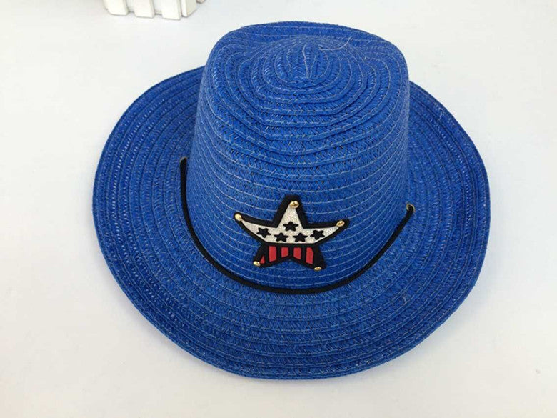 Children's Summer Korean Style Western Cowboy Hat Straw Boys Kids' Headwear