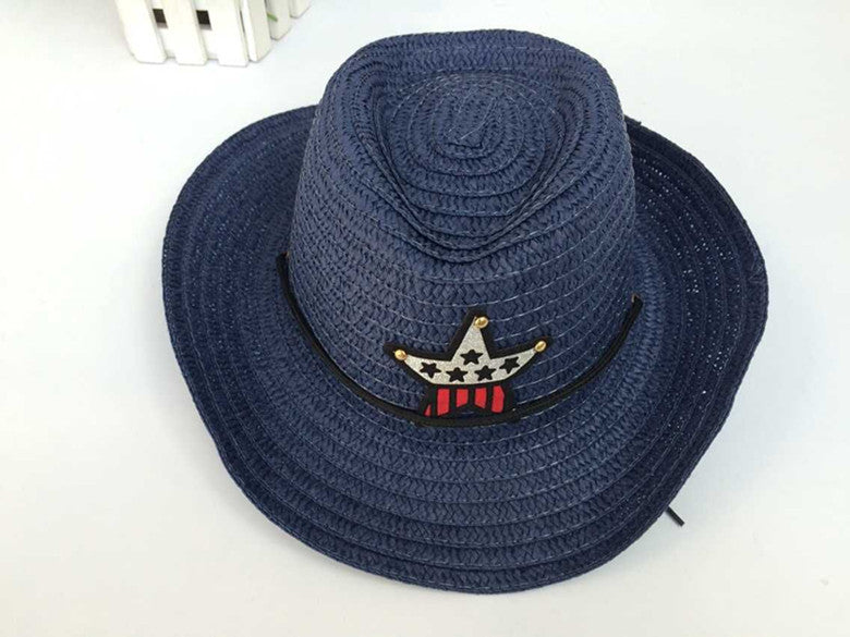 Children's Summer Korean Style Western Cowboy Hat Straw Boys Kids' Headwear