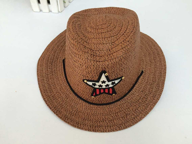 Children's Summer Korean Style Western Cowboy Hat Straw Boys Kids' Headwear