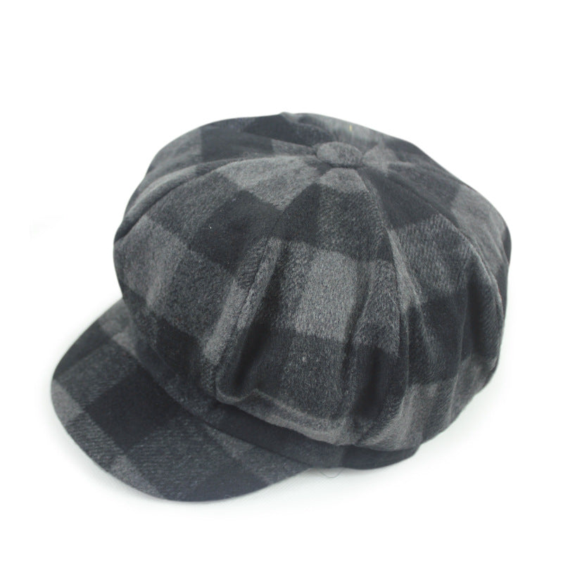 Women's & Men's Versatile Simple Retro Woolen Octagonal Painter Hats & Caps