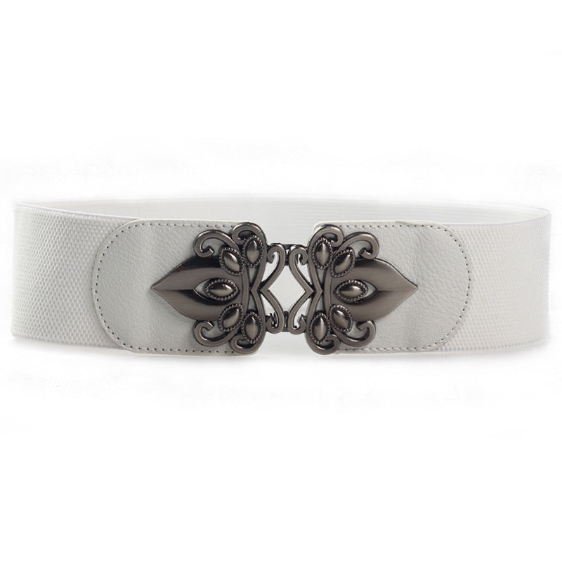 Women's Fashion Alloy Elastic Wide Waist Seal Belts