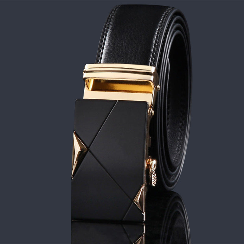 Men's Leather Boys High-grade Alloy Automatic Buckle Business Belts