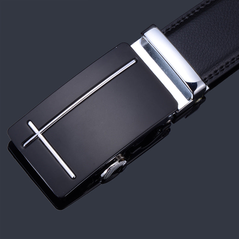 Men's Leather Boys High-grade Alloy Automatic Buckle Business Belts