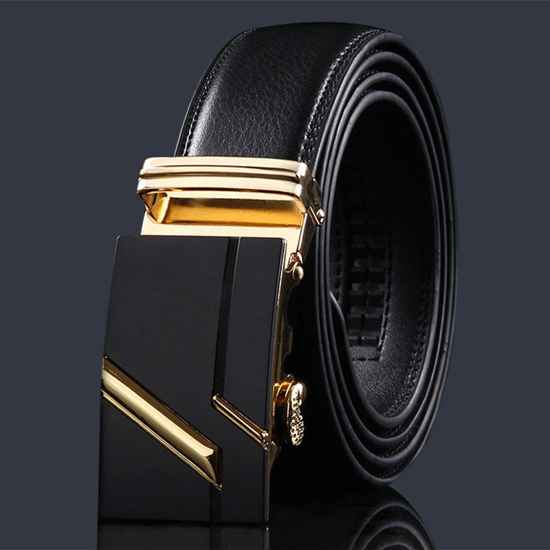 Men's Leather Boys High-grade Alloy Automatic Buckle Business Belts