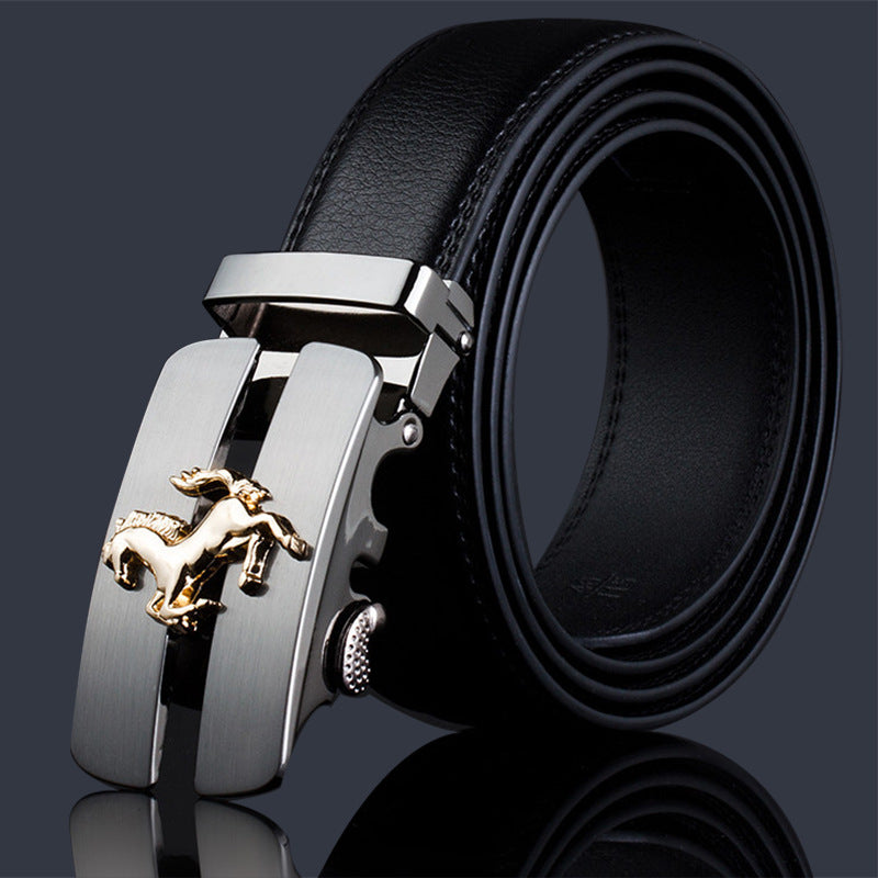 Men's Leather Boys High-grade Alloy Automatic Buckle Business Belts