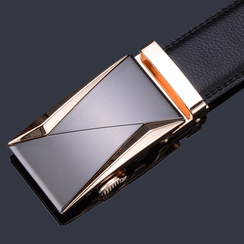 Men's Leather Boys High-grade Alloy Automatic Buckle Business Belts