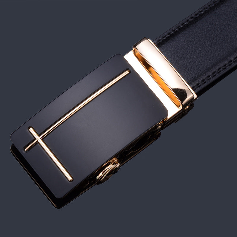 Men's Leather Boys High-grade Alloy Automatic Buckle Business Belts