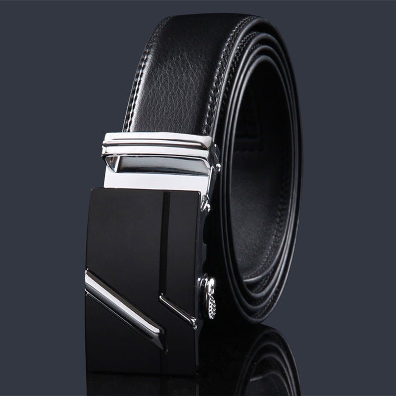 Men's Leather Boys High-grade Alloy Automatic Buckle Business Belts