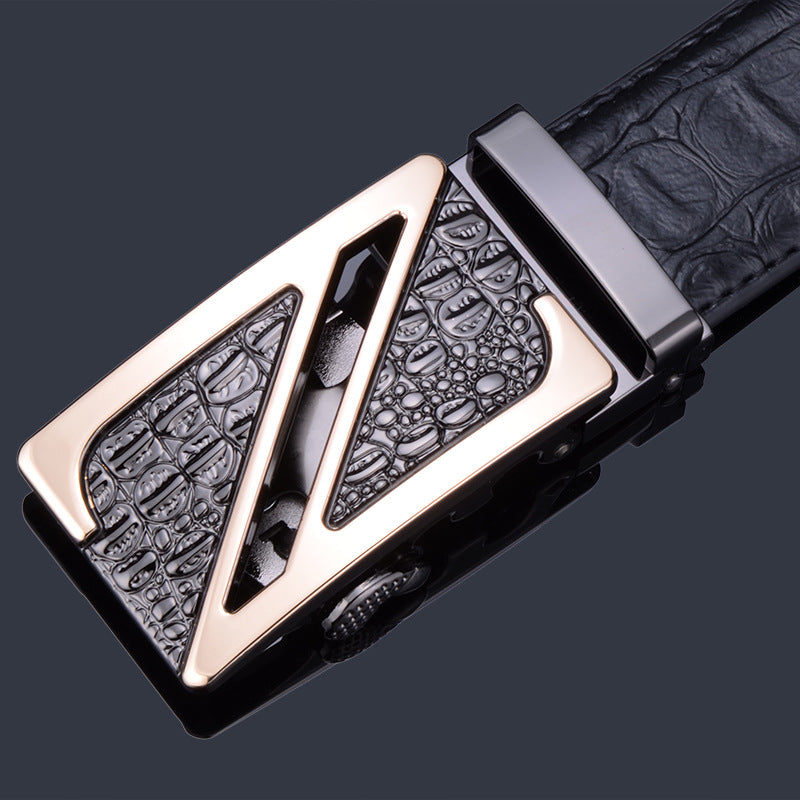 Men's Leather Boys High-grade Alloy Automatic Buckle Business Belts