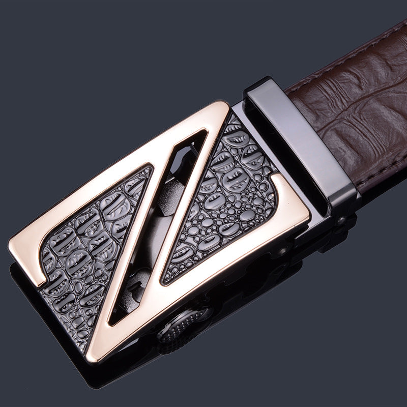 Men's Leather Boys High-grade Alloy Automatic Buckle Business Belts