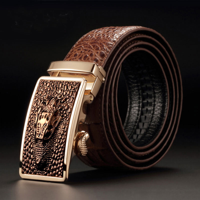 Men's Genuine Leather Crocodile Pattern Man's Automatic Belts