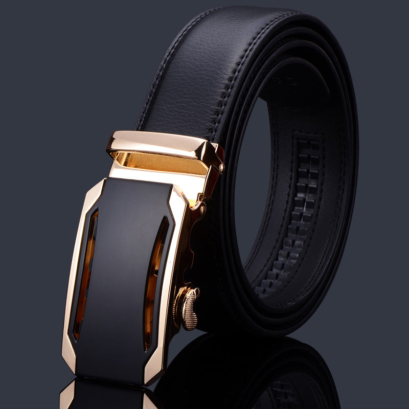 Men's Leather Boys High-grade Alloy Automatic Buckle Business Belts