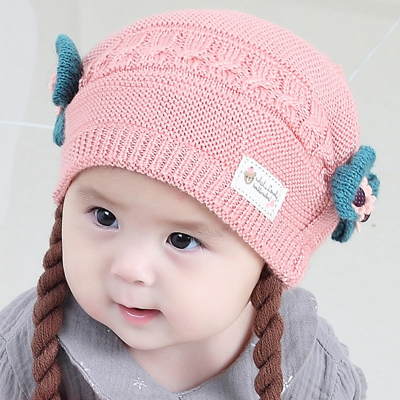 Pretty Hat Winter Wig Knitted Woolen Kids' Headwear