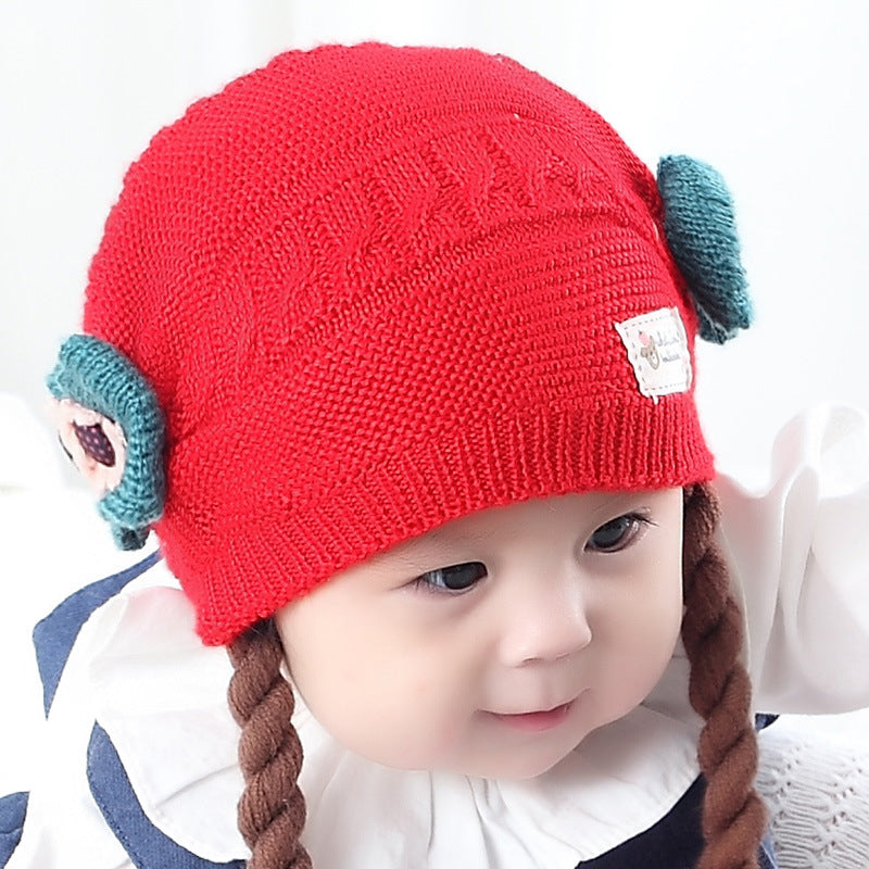 Pretty Hat Winter Wig Knitted Woolen Kids' Headwear