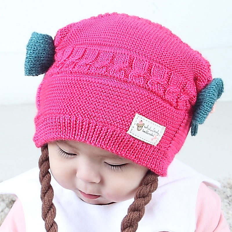 Pretty Hat Winter Wig Knitted Woolen Kids' Headwear