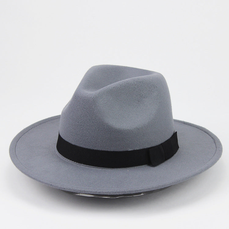 Women's & Men's British Retro Fedora Hat Big Brim Hats & Caps