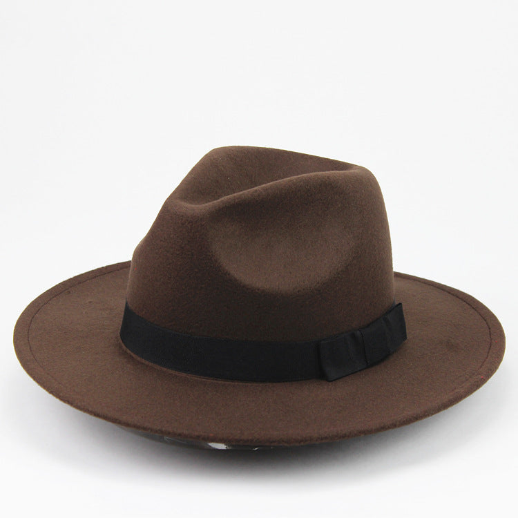 Women's & Men's British Retro Fedora Hat Big Brim Hats & Caps