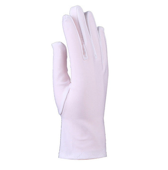 Women's Short Spandex White Etiquette Dancing Square Dance Shopping Guide Gloves