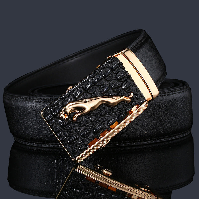 Men's Leather Boys High-grade Alloy Automatic Buckle Business Belts