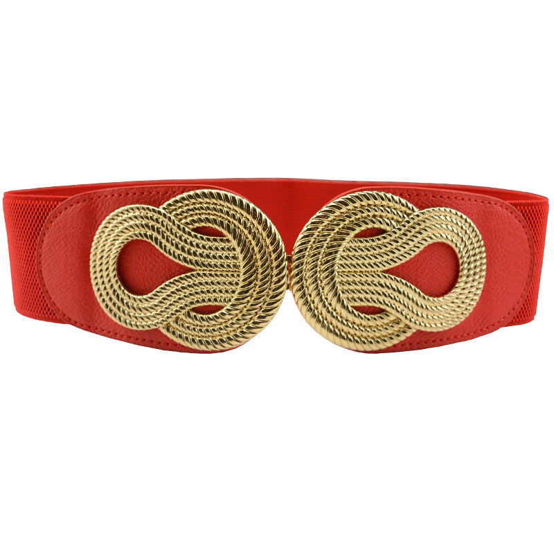 Women's Elastic Waistband Fashion Stretch Wide Korean Style Versatile Belts