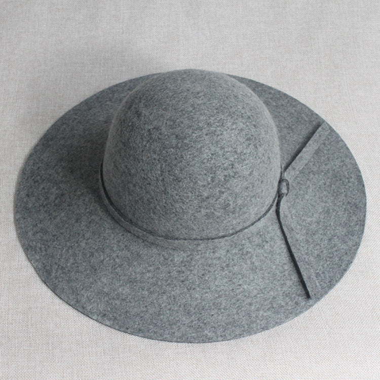 Winter Fashion Wool Felt Korean Wide Brim Top British Hats & Caps