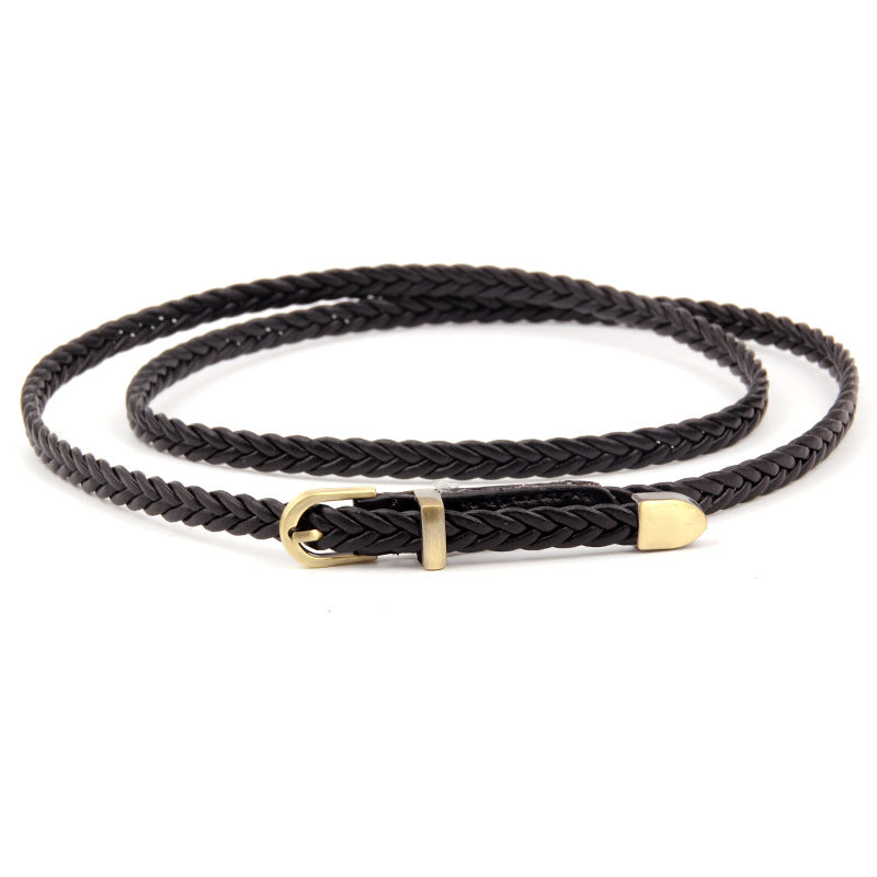 Women's Pin Buckle Vintage Casual Thin Waist Strap Belts