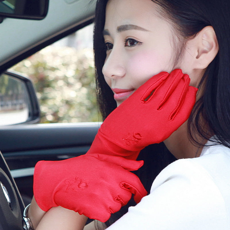 Women's High Elastic Sunscreen Spandex For Short Gloves