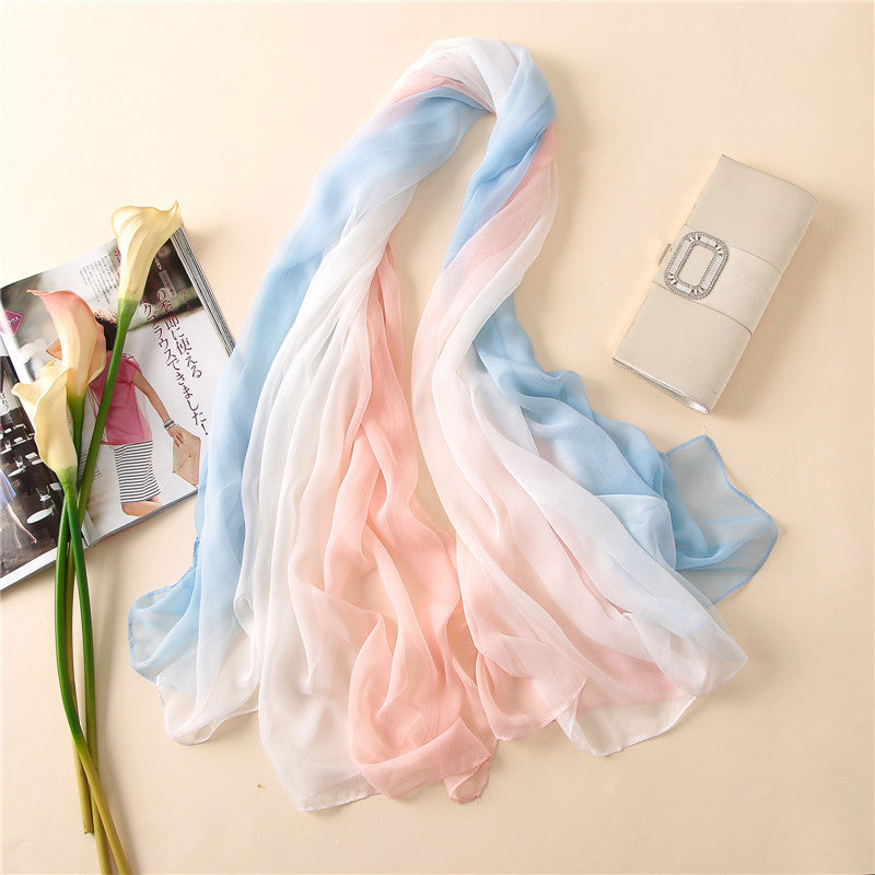 Women's Korean Fashionable Gradient Long Shawl Sunscreen Scarfs