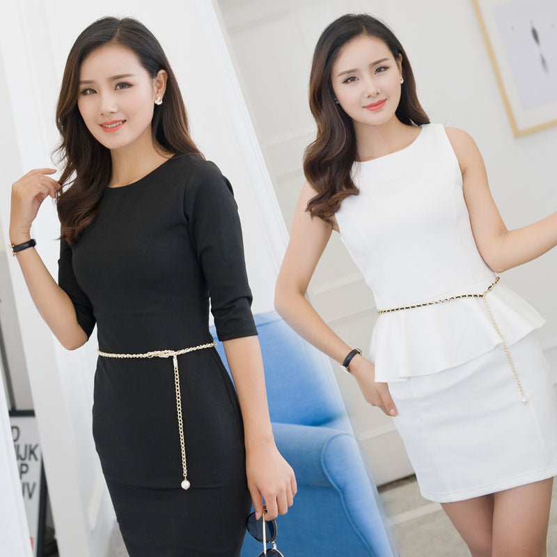 Women's Metal Thin Waist Chain Skirt Decorative Belts