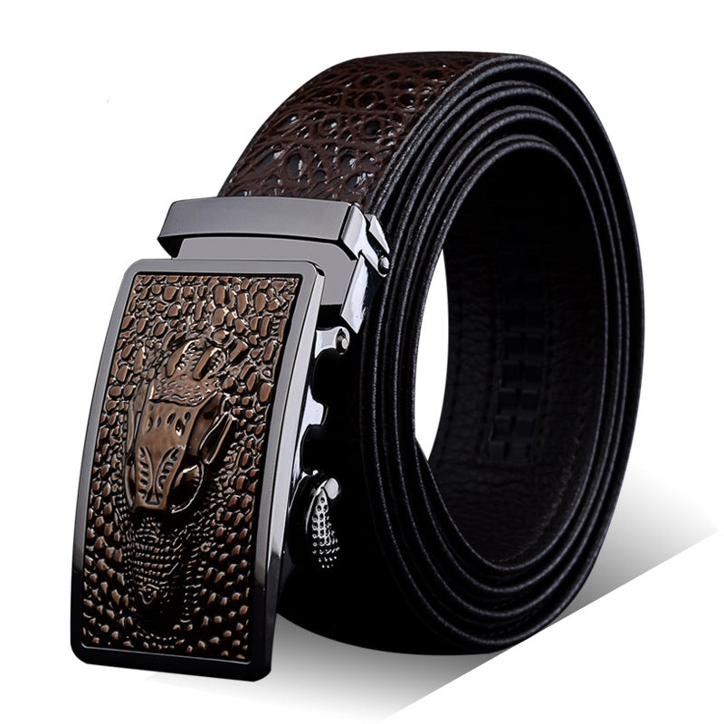 Men's Genuine Leather Crocodile Pattern Man's Automatic Belts