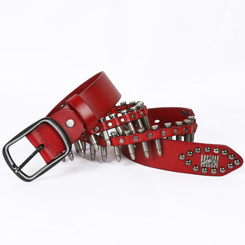 Women's & Men's Personalized Bullet Punk Knight Handmade Finish Belts