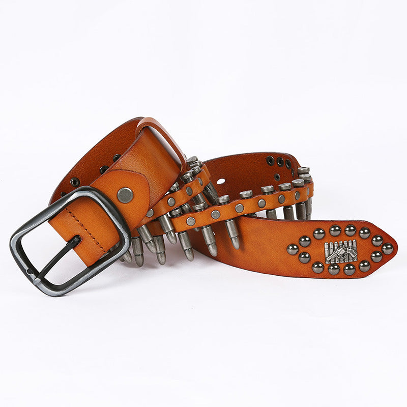 Women's & Men's Personalized Bullet Punk Knight Handmade Finish Belts