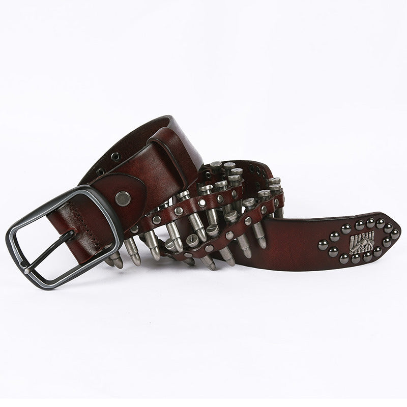 Women's & Men's Personalized Bullet Punk Knight Handmade Finish Belts