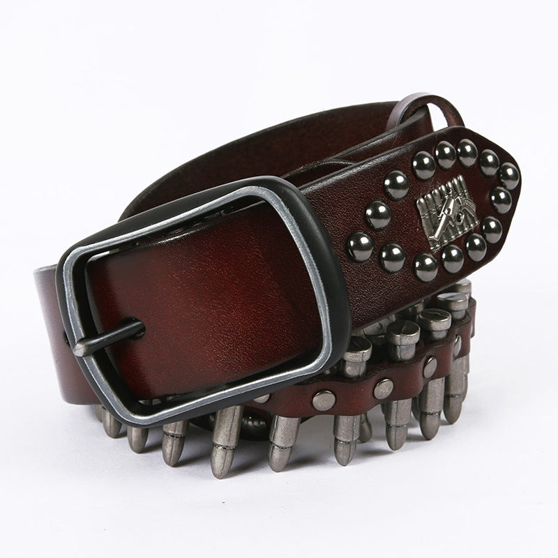 Women's & Men's Personalized Bullet Punk Knight Handmade Finish Belts