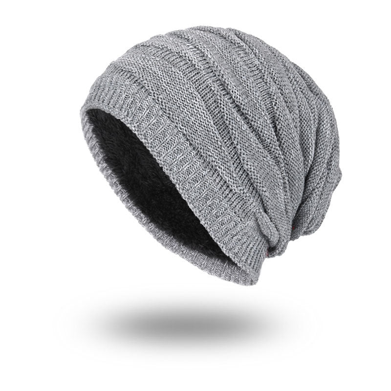 Men's Knitted Woolen Winter Fleece-lined Warm Yarn Hats & Caps