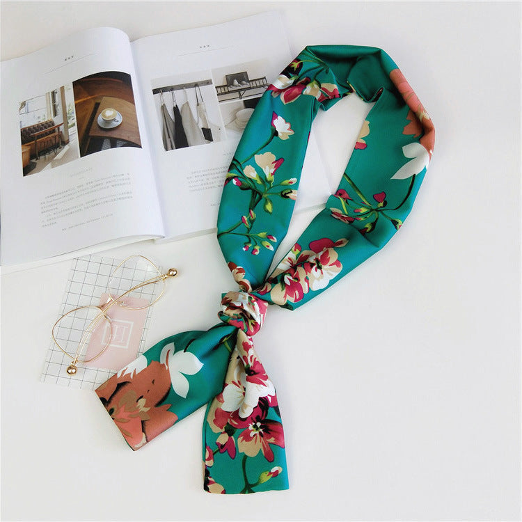 Women's Small Silk Long Double-sided Versatile Professional Scarfs