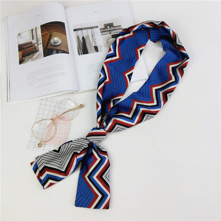 Women's Small Silk Long Double-sided Versatile Professional Scarfs