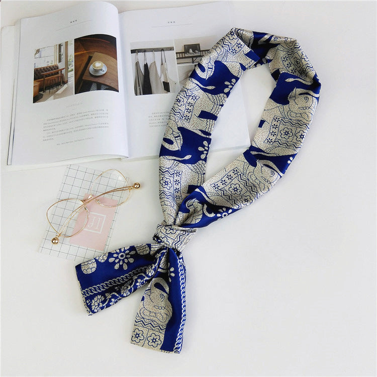 Women's Small Silk Long Double-sided Versatile Professional Scarfs