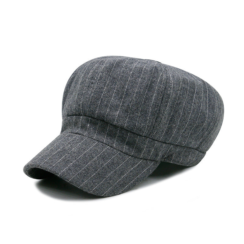 Women's & Men's Versatile Simple Retro Woolen Octagonal Painter Hats & Caps