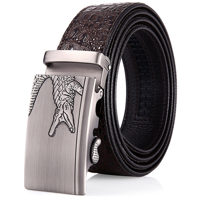 Men's Genuine Leather Crocodile Pattern Man's Automatic Belts