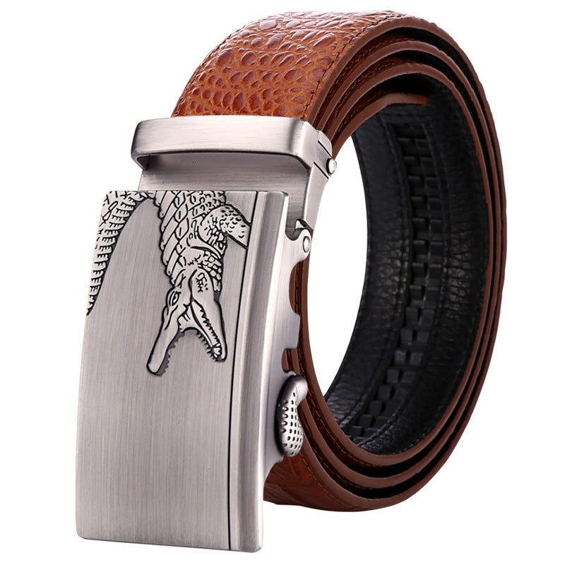 Men's Genuine Leather Crocodile Pattern Man's Automatic Belts