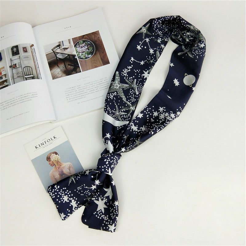 Women's Small Silk Long Double-sided Versatile Professional Scarfs