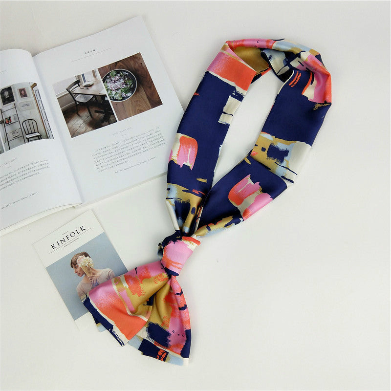 Women's Small Silk Long Double-sided Versatile Professional Scarfs