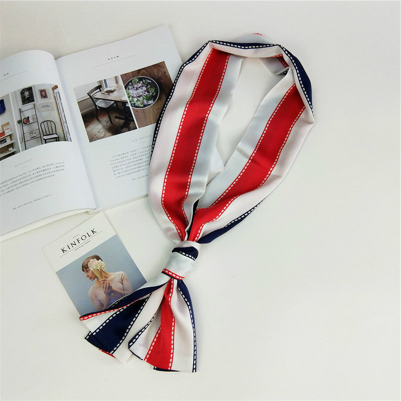 Women's Small Silk Long Double-sided Versatile Professional Scarfs